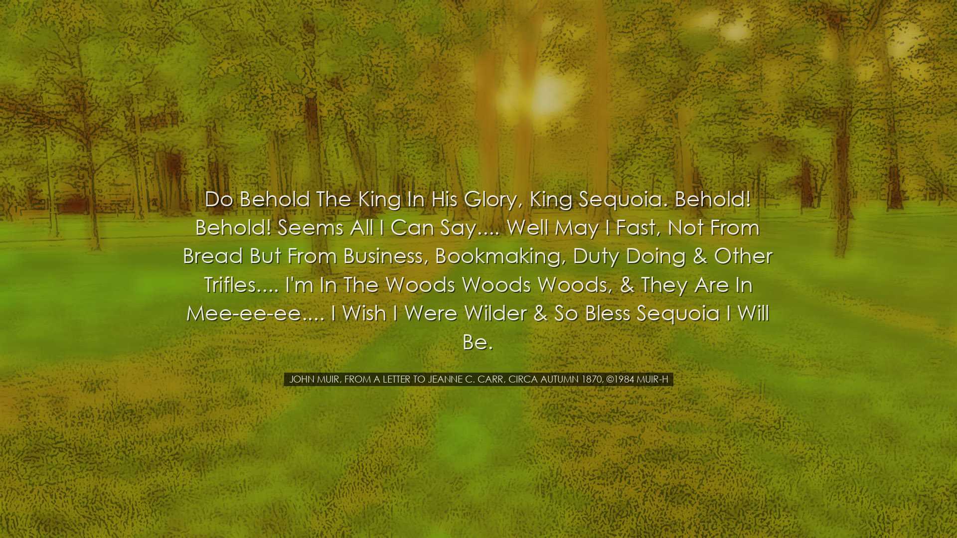 Do behold the king in his glory, King Sequoia. Behold! Behold! see