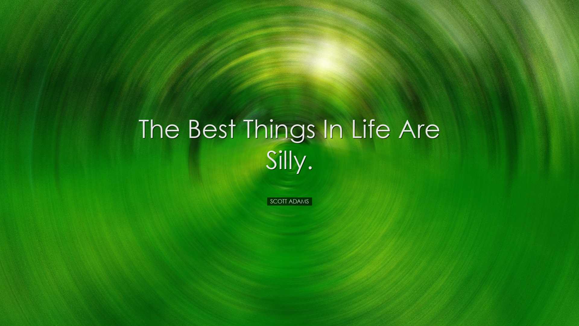 The best things in life are silly. - Scott Adams