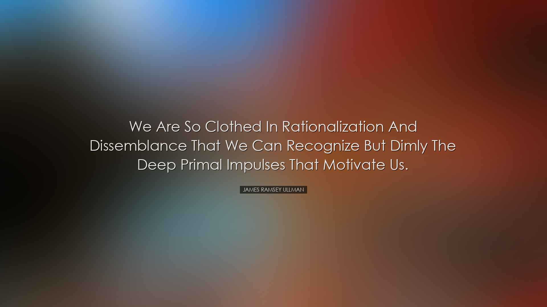 We are so clothed in rationalization and dissemblance that we can