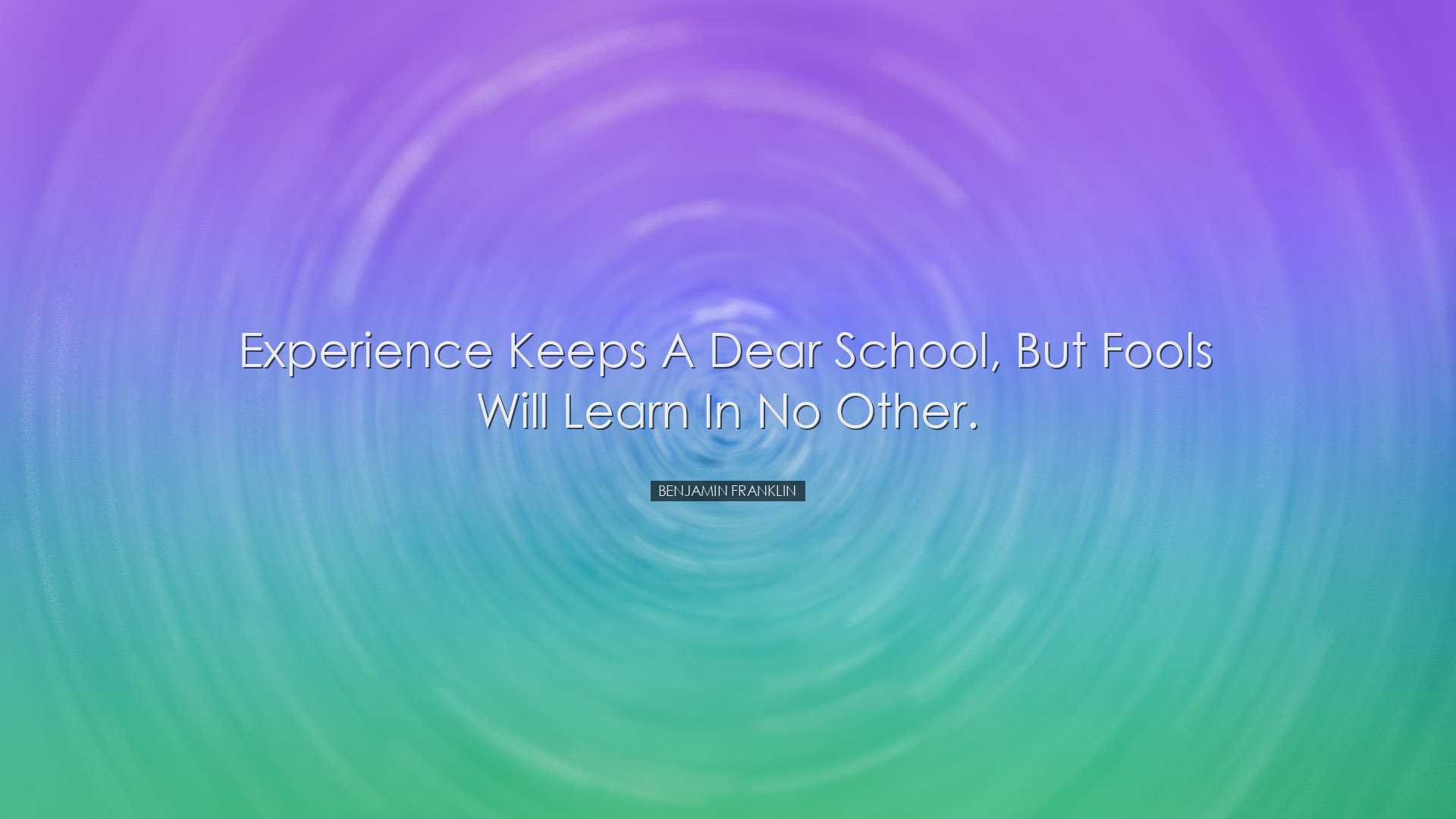 Experience keeps a dear school, but fools will learn in no other.