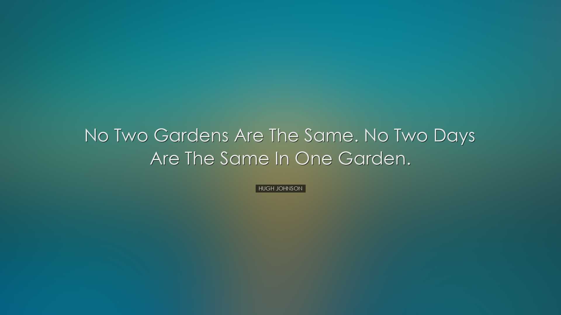 No two gardens are the same. No two days are the same in one garde