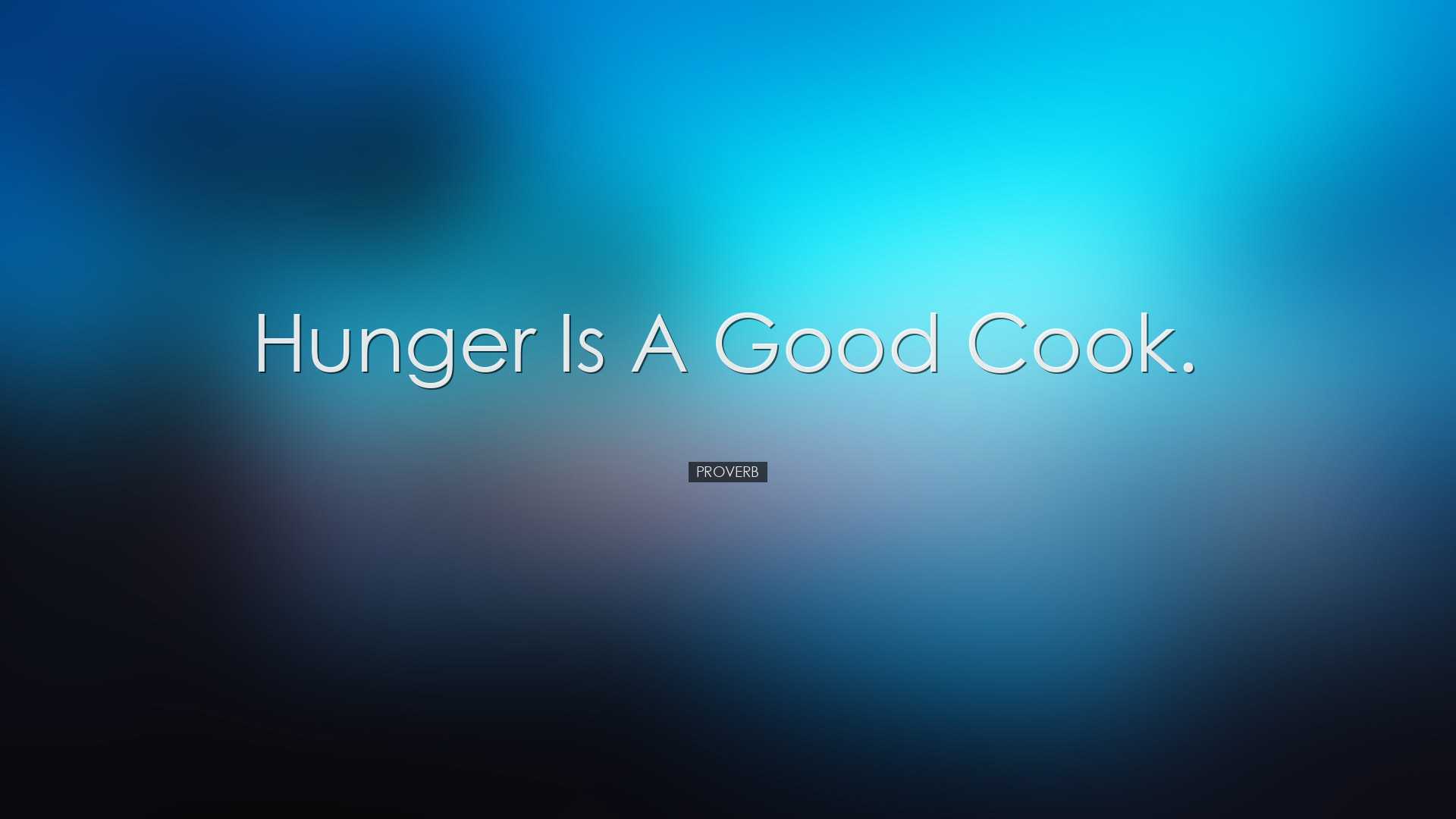 Hunger is a good cook. - Proverb