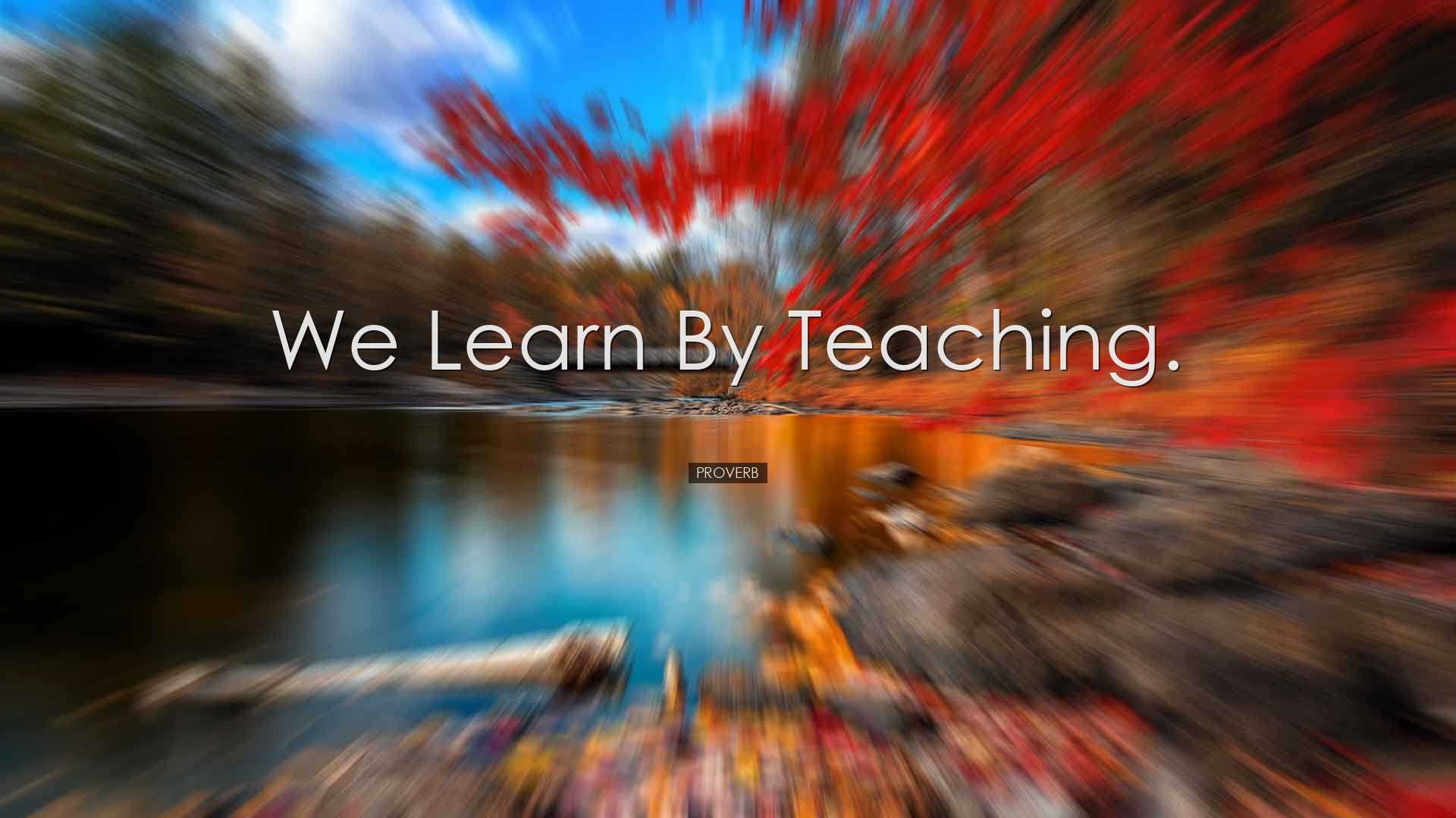 We learn by teaching. - Proverb