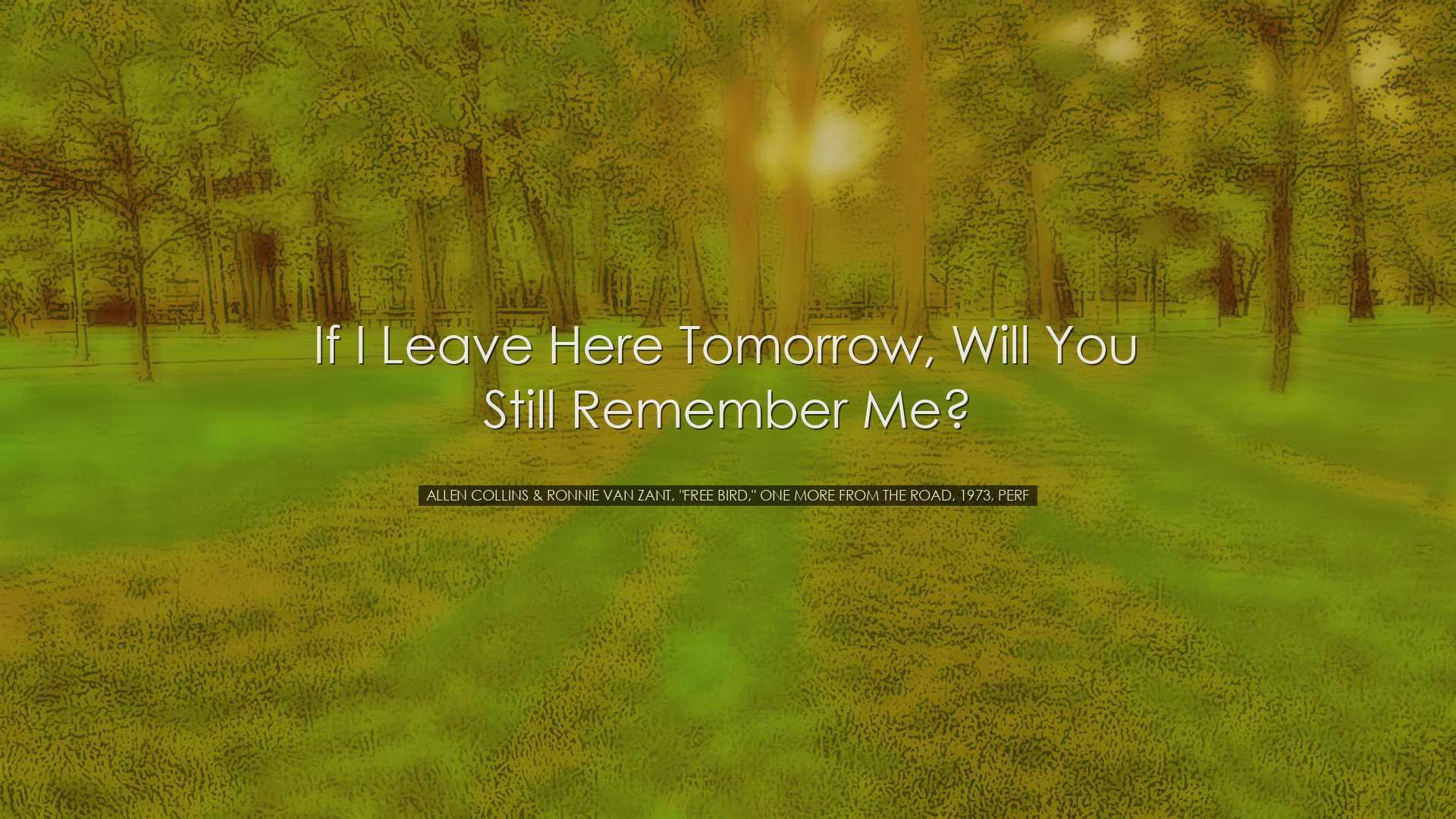 If I leave here tomorrow, will you still remember me? - Allen Coll