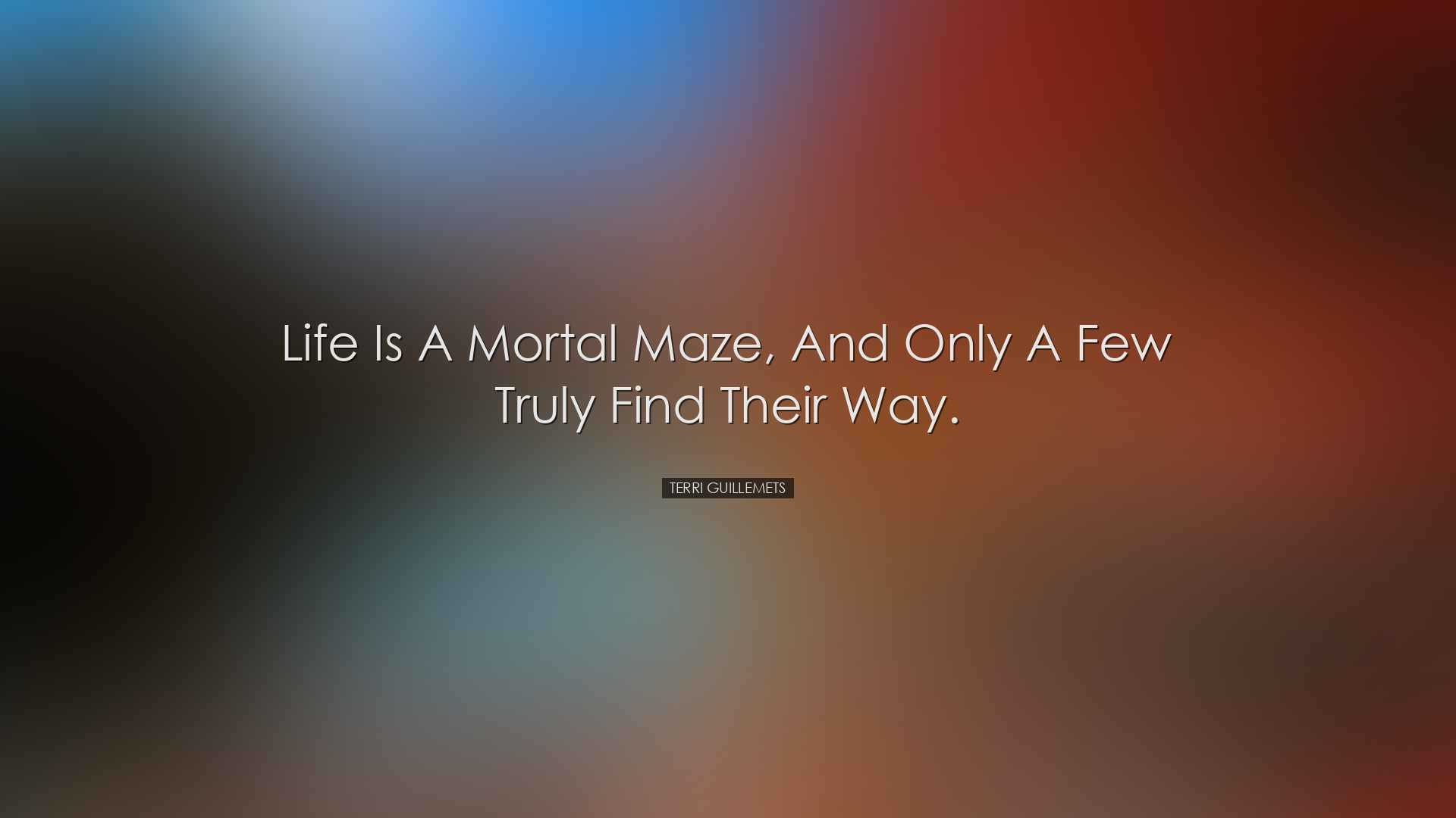 Life is a mortal maze, and only a few truly find their way. - Terr