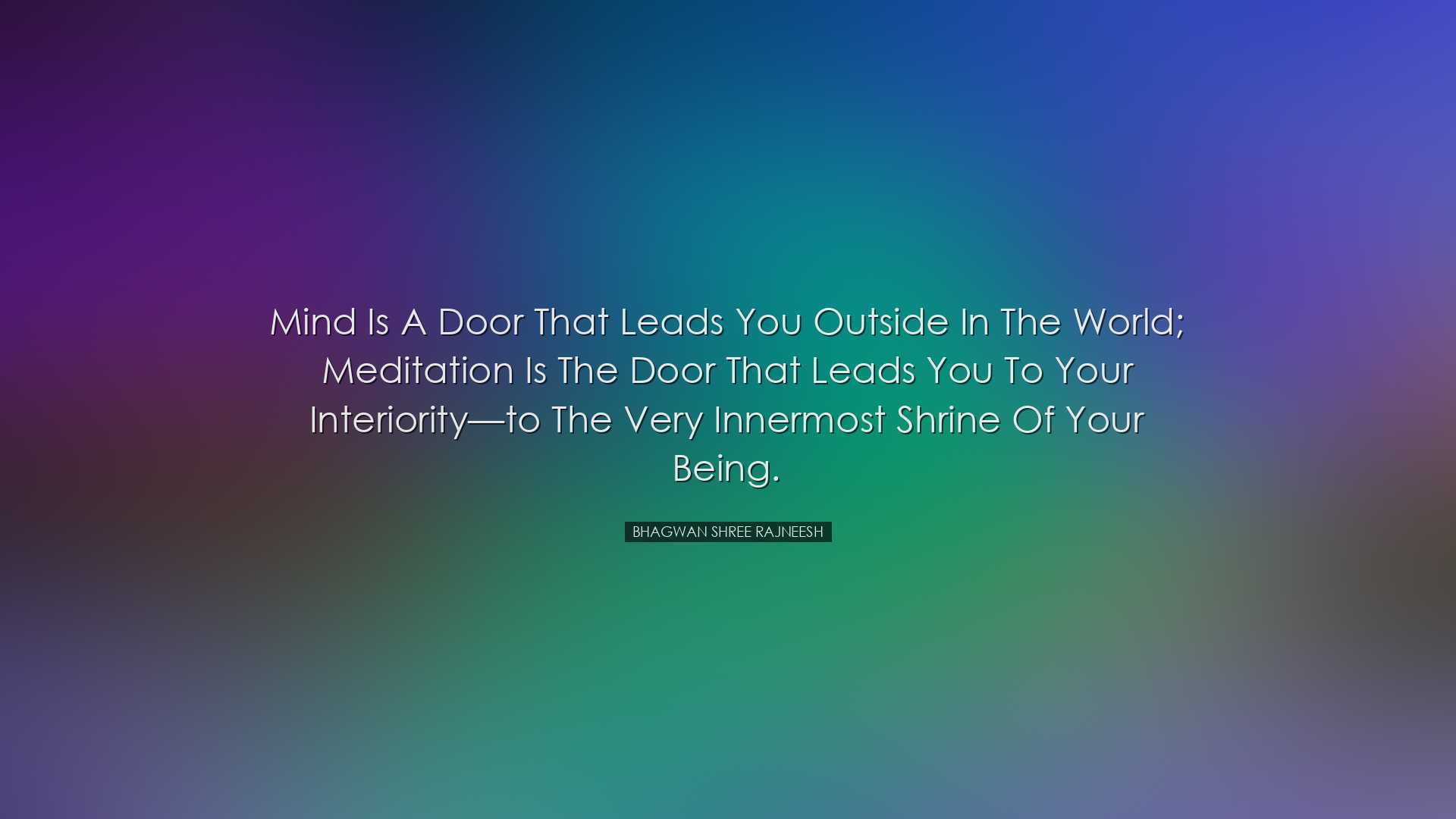 Mind is a door that leads you outside in the world; meditation is