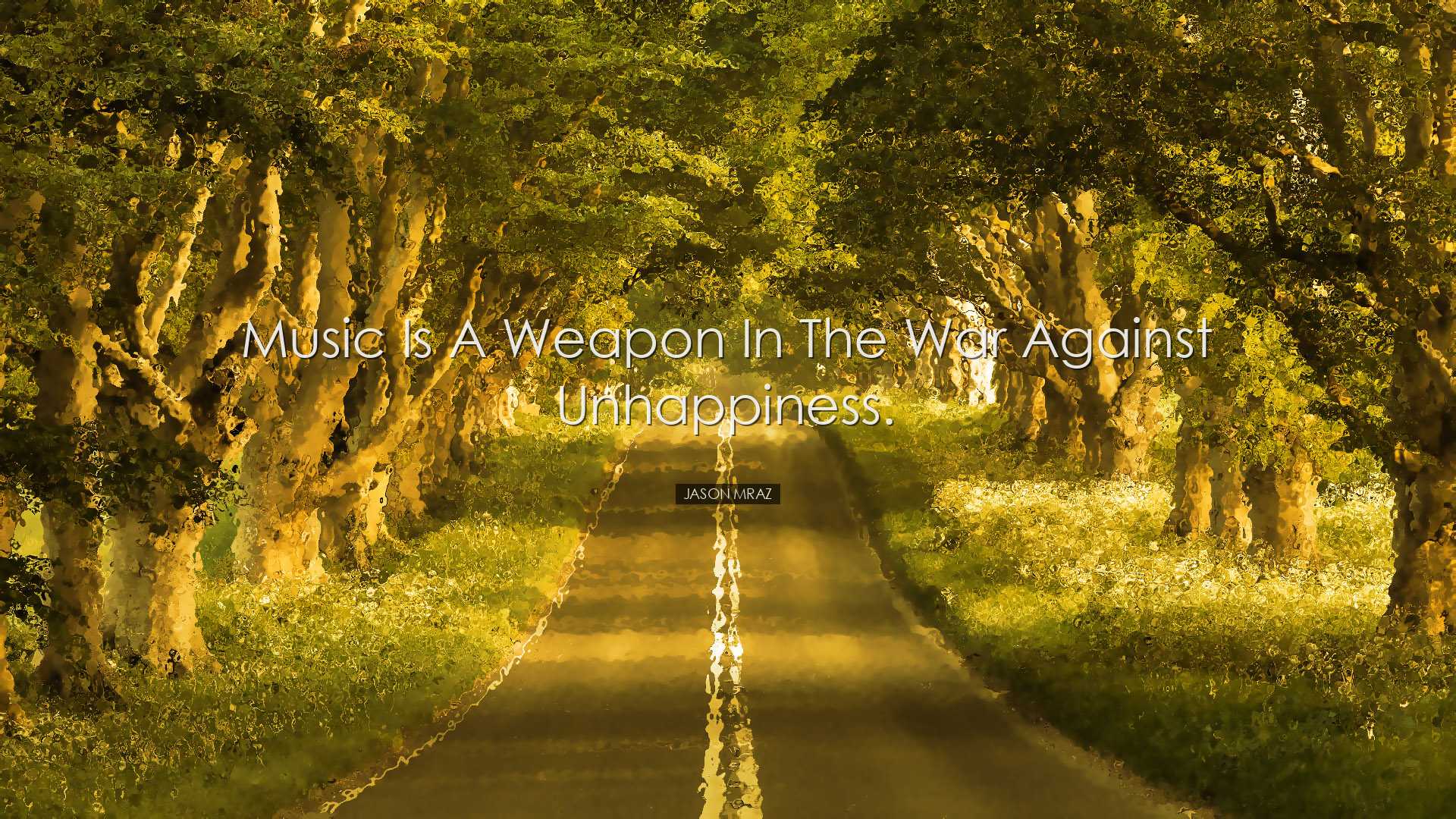 Music is a weapon in the war against unhappiness. - Jason Mraz