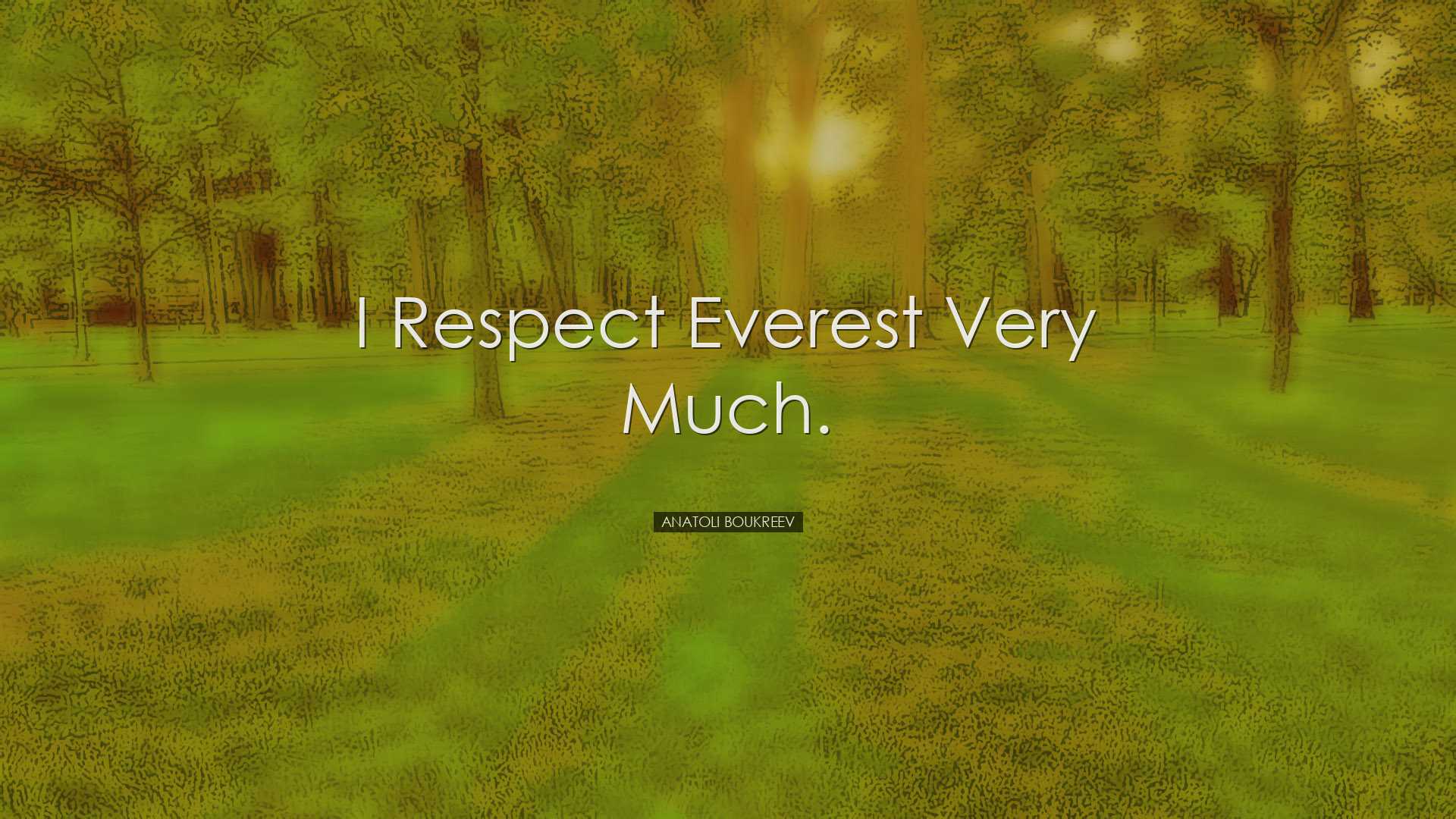 I respect Everest very much. - Anatoli Boukreev