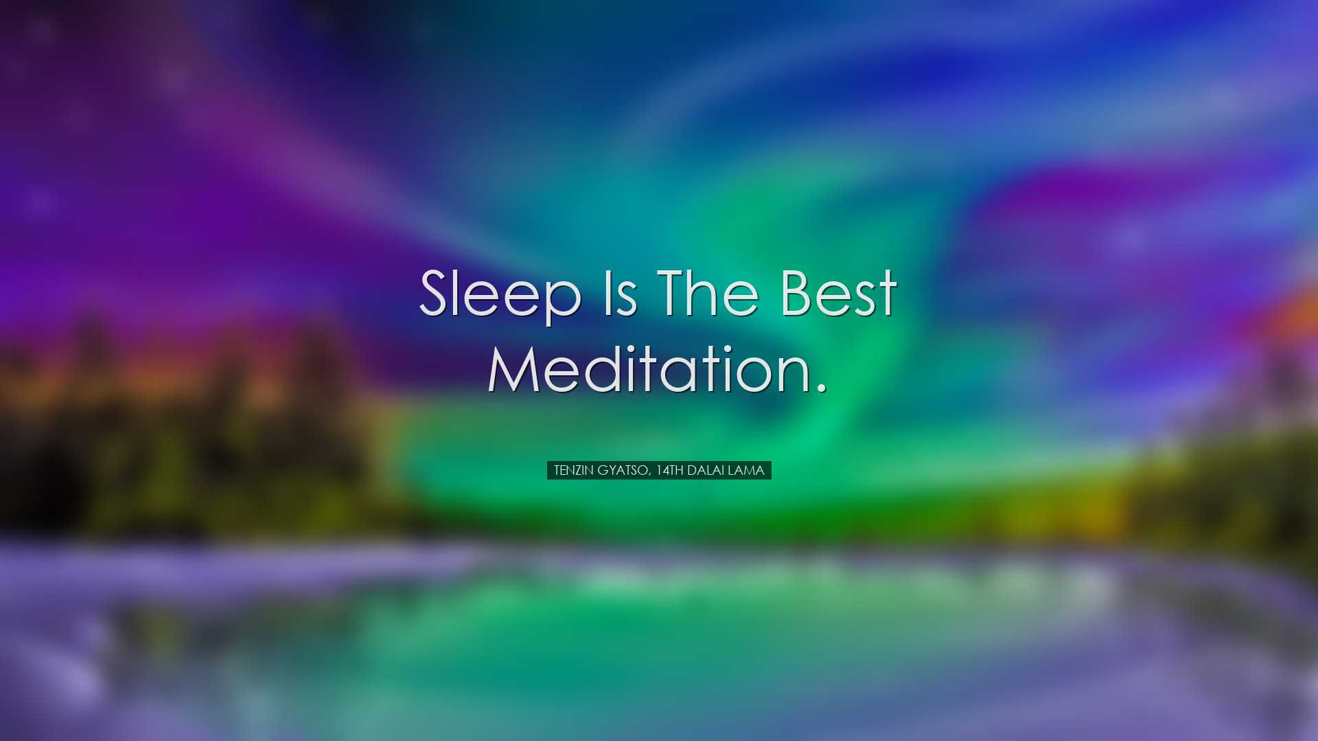 Sleep is the best meditation. - Tenzin Gyatso, 14th Dalai Lama