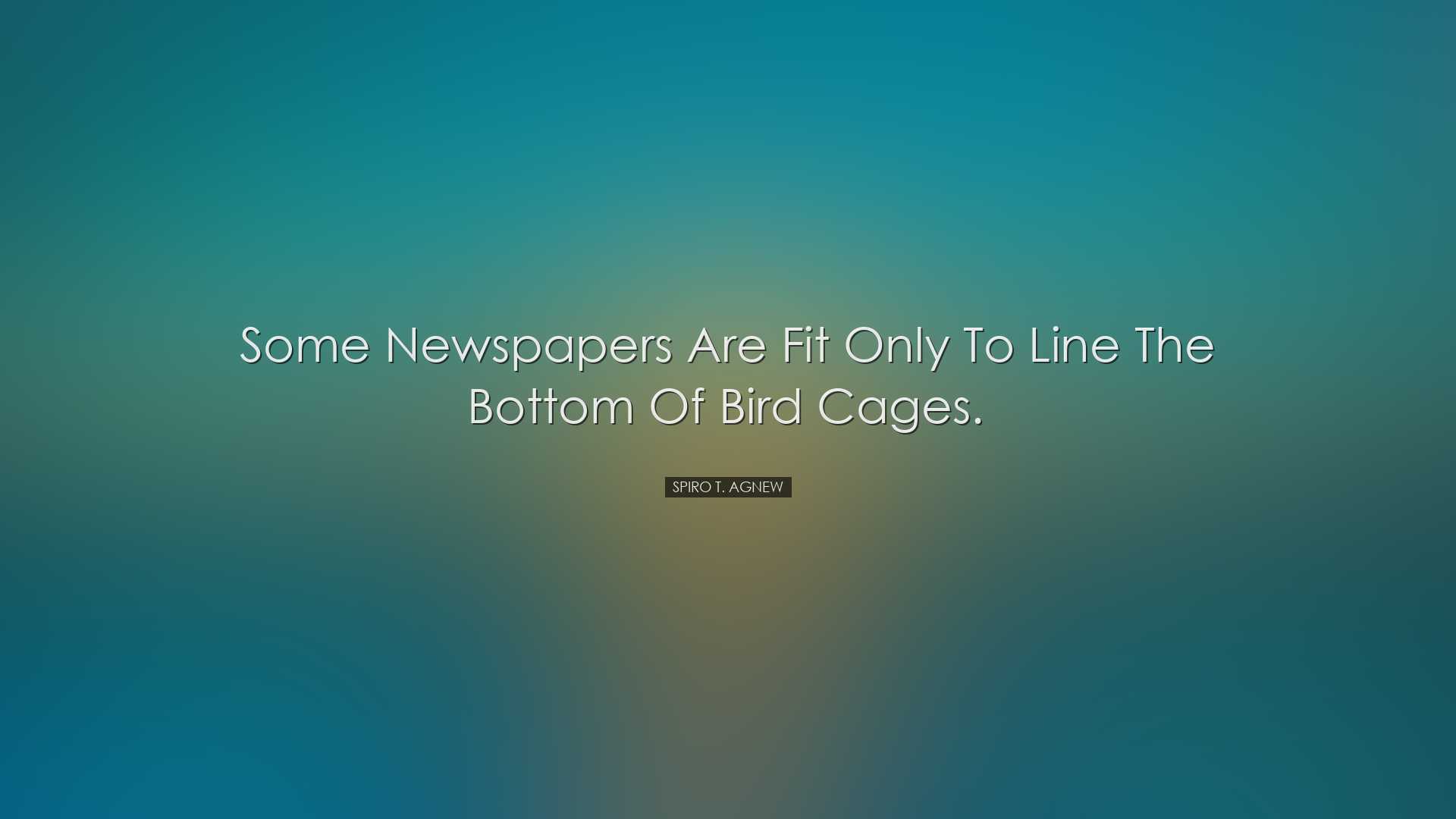 Some newspapers are fit only to line the bottom of bird cages. - S