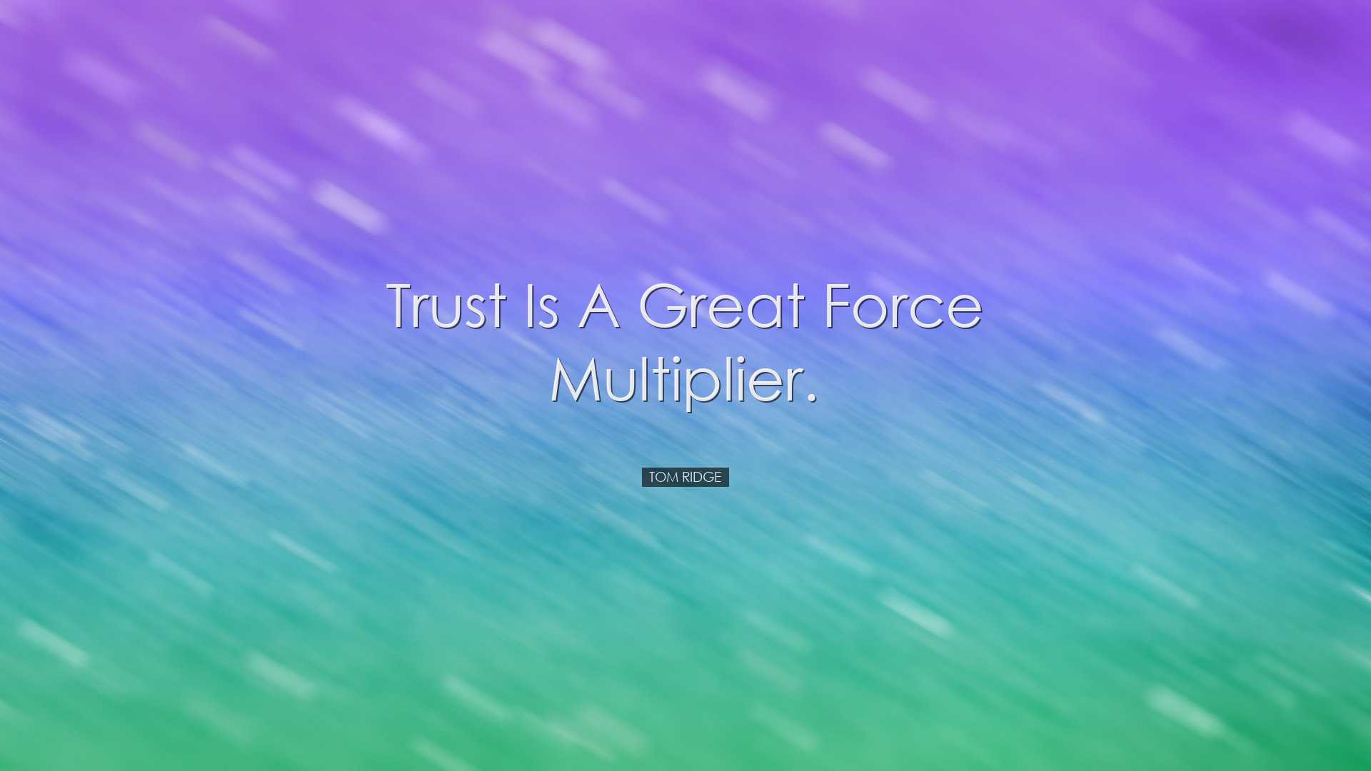 Trust is a great force multiplier. - Tom Ridge