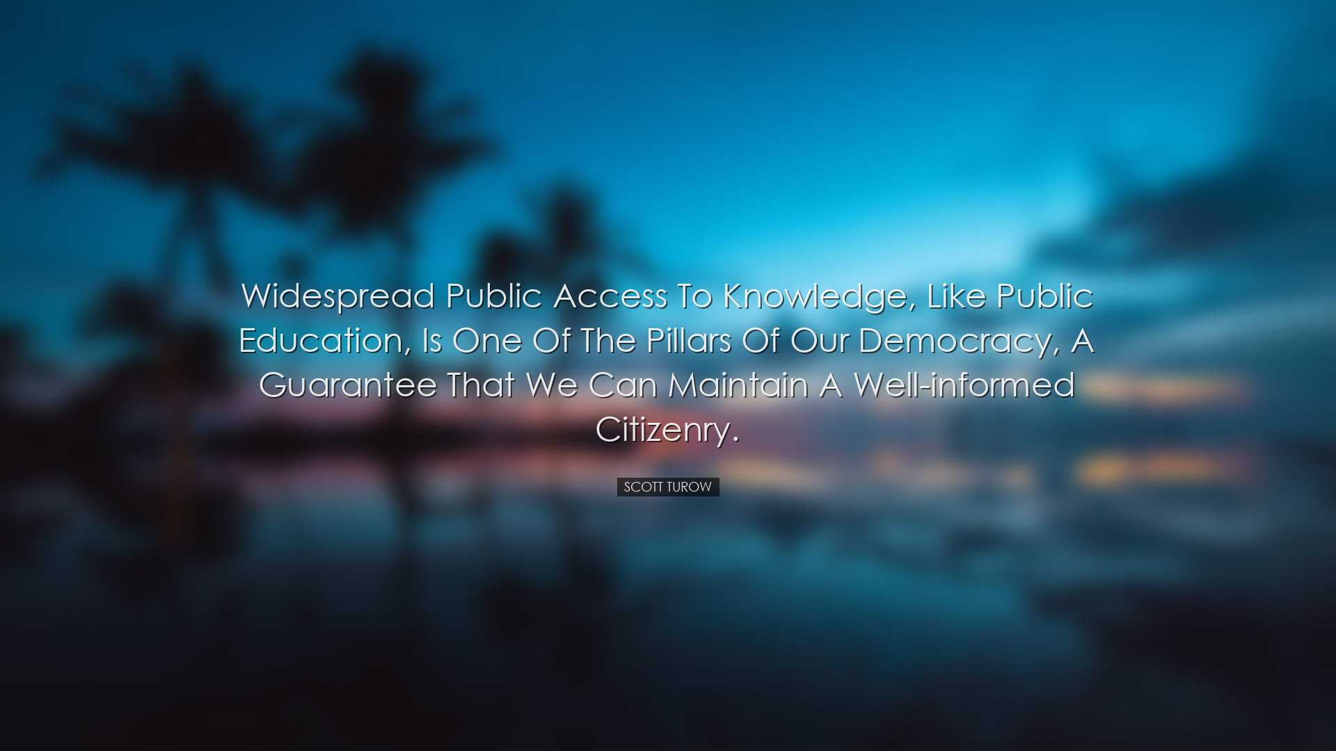Widespread public access to knowledge, like public education, is o